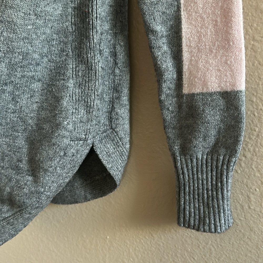 Anthropologie Rebekah Gray and Pink Colorblock Sweater Tunic - Picture 6 of 9